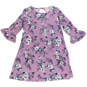 ⭐️3/$12⭐️ Floral purple dress with ruffle sleeves